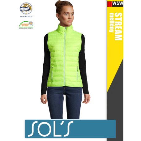 Sol's WAVE NEONLIME technikai bélelt könnyített női mellény - 180 g/m2