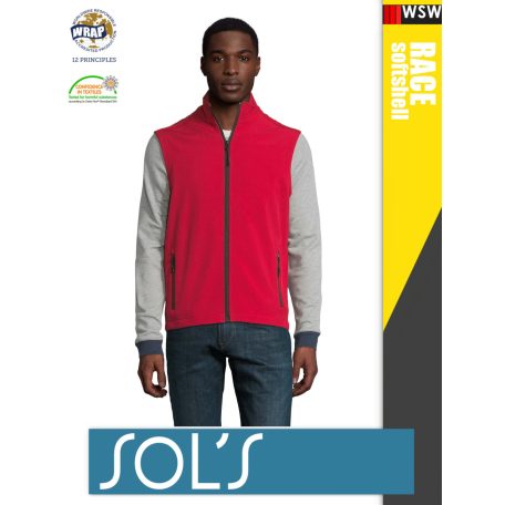 Sol's RACE RED technikai sofshell férfi mellény - 280 g/m2