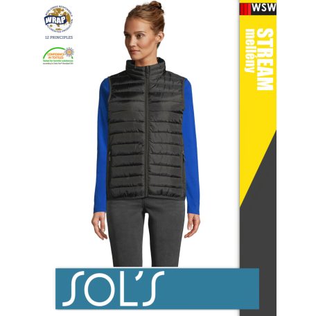 Sol's STREAM BLACK technikai bélelt női mellény - 280 g/m2