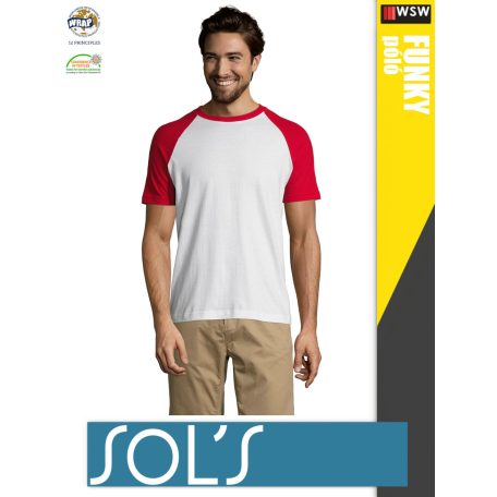 Sol's FUNKY WHITERED környakas pamut póló  - 150 g/m2