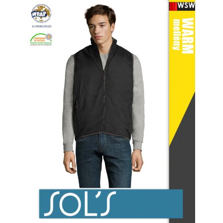 Sol's WINNER BLACK technikai bélelt könnyített férfi mellény - 210 g/m2