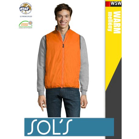 Sol's WINNER ORANGE technikai bélelt könnyített férfi mellény - 210 g/m2