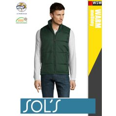   Sol's WARM FORESTGREEN technikai bélelt könnyített férfi mellény - 280 g/m2