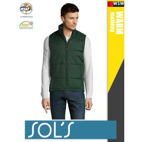 Sol's WARM FORESTGREEN technikai bélelt könnyített férfi mellény - 280 g/m2