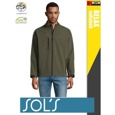 Sol's RELAX ARMY technikai sofshell férfi kabát - 340 g/m2