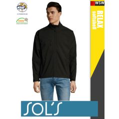   Sol's RELAX BLACK technikai sofshell férfi kabát - 340 g/m2