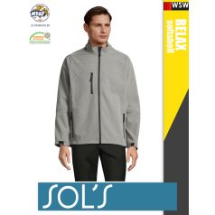   Sol's RELAX GREYMELANGE technikai sofshell férfi kabát - 340 g/m2