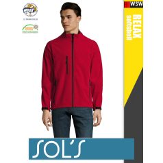   Sol's RELAX RED technikai sofshell férfi kabát - 340 g/m2