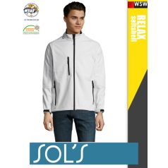   Sol's RELAX WHITE technikai sofshell férfi kabát - 340 g/m2