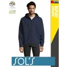 Sol's RELAX FRENCHNAVY sofshell férfi kapucnis kabát - 340 g/m2