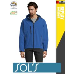   Sol's RELAX ROYALBLUE technikai sofshell férfi kapucnis kabát - 340 g/m2
