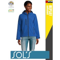   Sol's RELAX ROYALBLUE technikai sofshell női kapucnis kabát - 340 g/m2