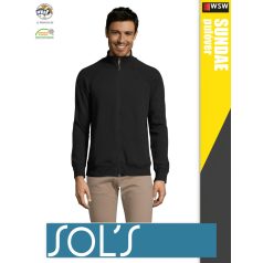 Sol's SUNDAE NAVY zippzáros férfi pulóver - 280 g/m2