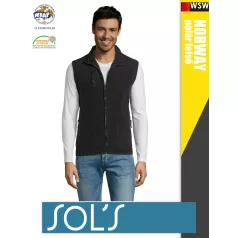   Sol's NORWAY BLACK zippzáros polár férfi mellény - 300 g/m2
