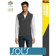   Sol's NORWAY CHARCOALGREY zippzáros polár férfi mellény - 300 g/m2