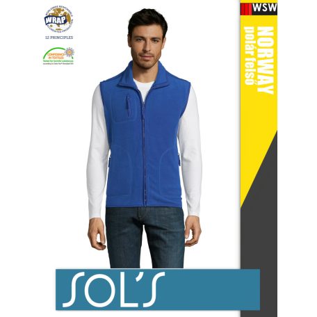 Sol's NORWAY ROYALBLUE zippzáros polár férfi mellény - 300 g/m2