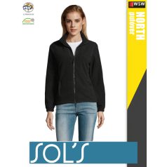   Sol's NORTH BLACK zippzáros polár női pulóver - 300 g/m2