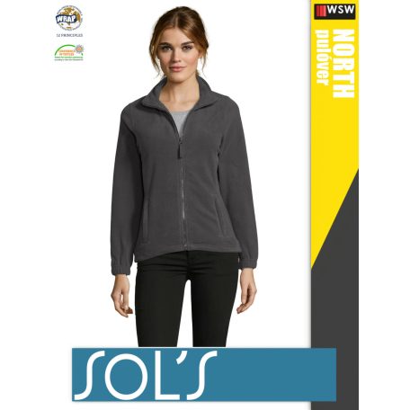 Sol's NORTH CHARCOALGREY zippzáros polár női pulóver - 300 g/m2