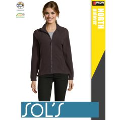   Sol's NORTH DARKCHOCOLATE zippzáros polár női pulóver - 300 g/m2