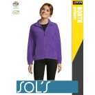 Sol's NORTH DARKPURPLE zippzáros polár női pulóver - 300 g/m2