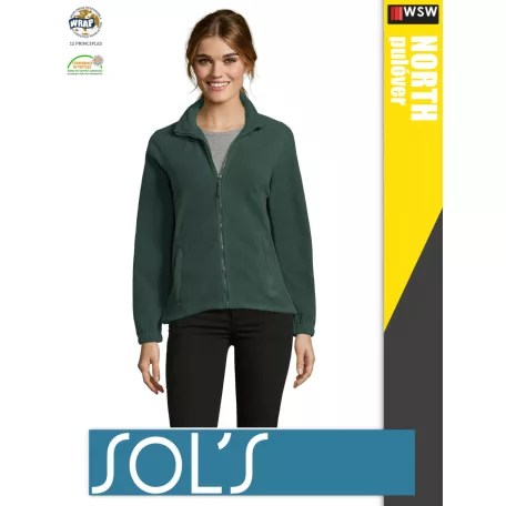 Sol's NORTH FIRGREEN zippzáros polár női pulóver - 300 g/m2