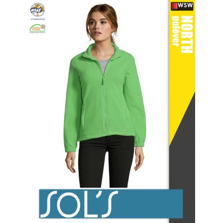 Sol's NORTH LIME zippzáros polár női pulóver - 300 g/m2