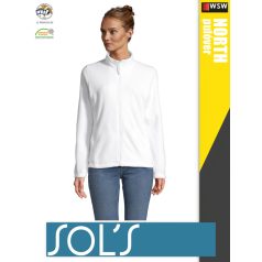   Sol's NORTH WHITE zippzáros polár női pulóver - 300 g/m2