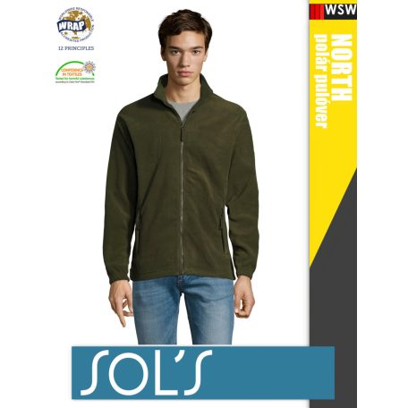 Sol's NORTH ARMY zippzáros polár férfi pulóver - 300 g/m2