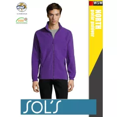   Sol's NORTH DARKPURPLE zippzáros polár férfi pulóver - 300 g/m2