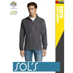   Sol's NORTH GREYMELANGE zippzáros polár férfi pulóver - 300 g/m2