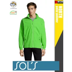   Sol's NORTH LIME zippzáros polár férfi pulóver - 300 g/m2