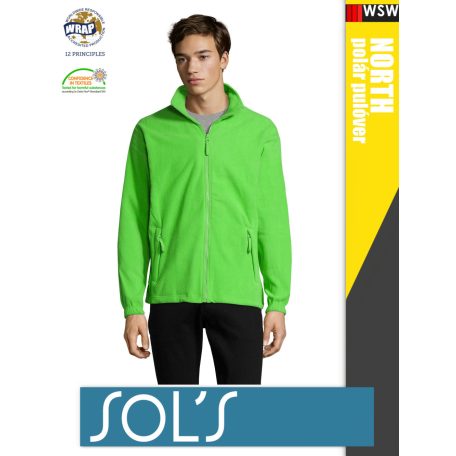 Sol's NORTH LIME zippzáros polár férfi pulóver - 300 g/m2