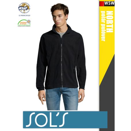 Sol's NORTH NAVY zippzáros polár férfi pulóver - 300 g/m2