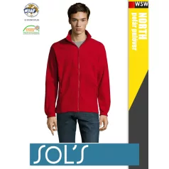   Sol's NORTH RED zippzáros polár férfi pulóver - 300 g/m2