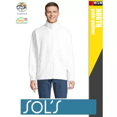   Sol's NORTH WHITE zippzáros polár férfi pulóver - 300 g/m2