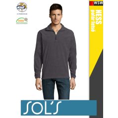   Sol's NESS CHARCOALGREY zippzáros polár férfi pulóver - 300 g/m2