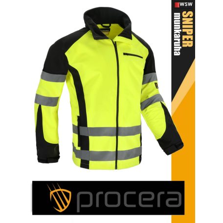 Procera SNIPER YELLOW erősített anyagú technikai softshell kabát - munkaruha