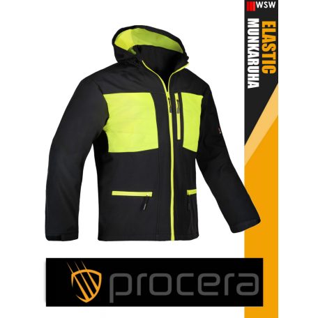 Procera ELASTIC BLACK SONIC stretch slimfit softshell kabát - munkaruha