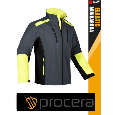 Procera ELASTIC GREY STRATOS stretch slimfit softshell kabát - munkaruha