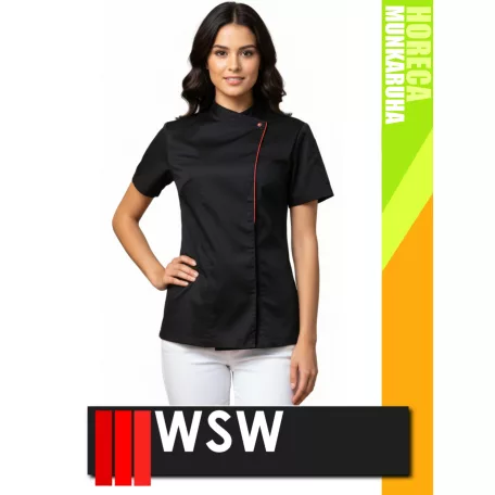 WSW HORECA BLACK STRETTO technikai női séfkabát - munkaruha