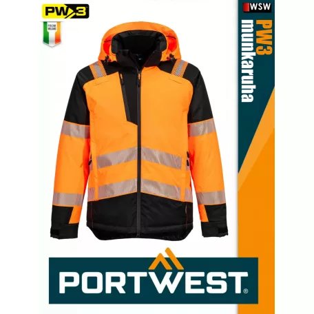 Portwest PW3 ORANGE 3in1 prémium technikai jólláthatósági télikabát - munkaruha