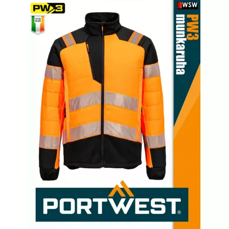 Portwest PW3 ORANGE prémium technikai jólláthatósági baffle kabát - munkaruha