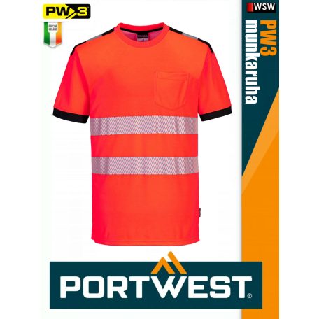 Portwest PW3 ORANGENAVY jólláthatósági zsebes munkapóló - munkaruha