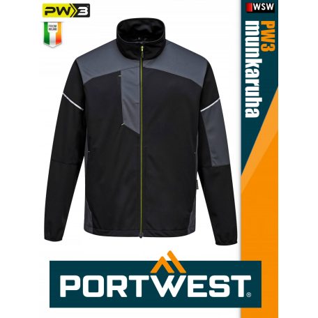 Portwest PW3 BLACK softshell munkakabát - munkaruha