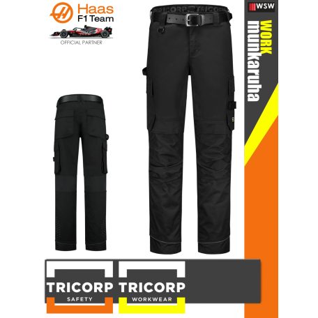 Tricorp WORK BLACK stretch kopásálló technikai 280g/m2 munkanadrág - munkaruha