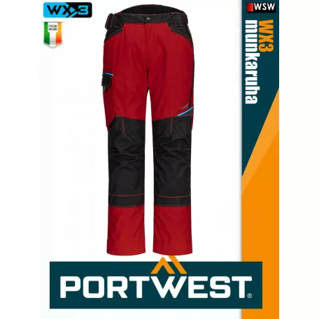 Portwest WX3 RED prémium derekas munkanadrág ajándék térdbetéttel - munkaruha