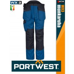   Portwest WX3 STEELBLUE prémium derekas lengőzsebes munkanadrág ajándék térbetéttel - munkaruha