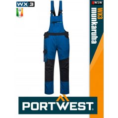   Portwest WX3 STEELBLUE prémium kantáros munkanadrág ajándék térdvédővel - munkaruha
