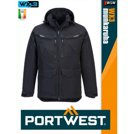 Portwest WX3 BLACK prémium bélelt munkakabát - munkaruha
