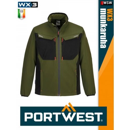 Portwest WX3 OLIVE prémium softshell munkakabát - munkaruha